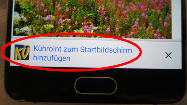 Kühroint Bergführer App speichern